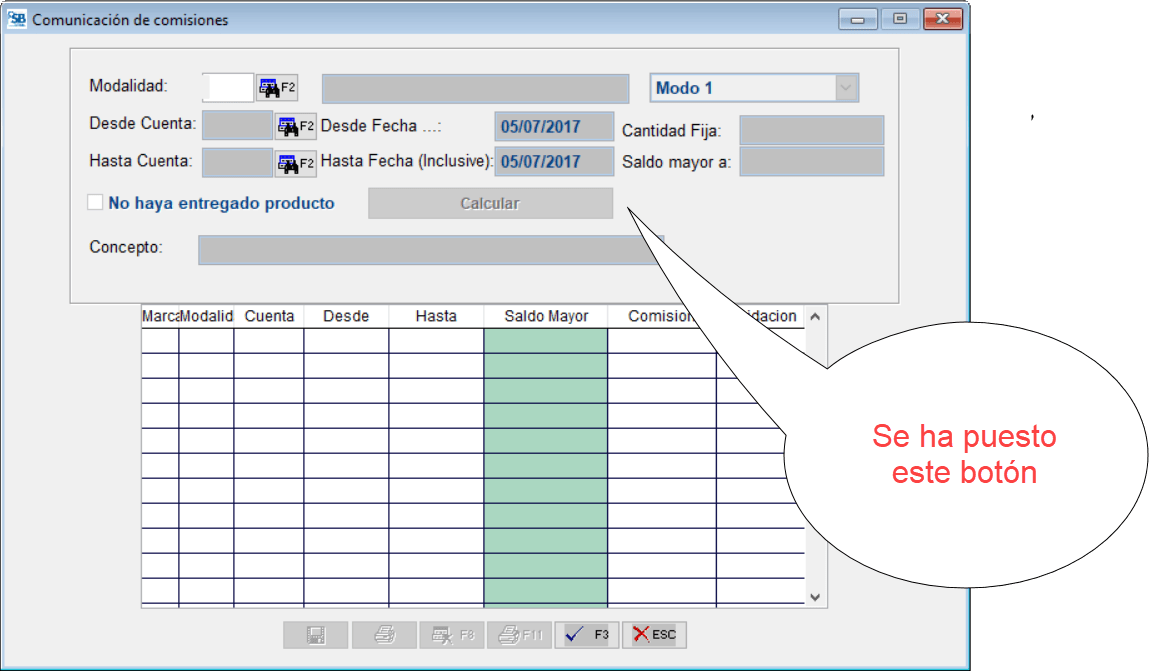 Comunicación de comisiones
