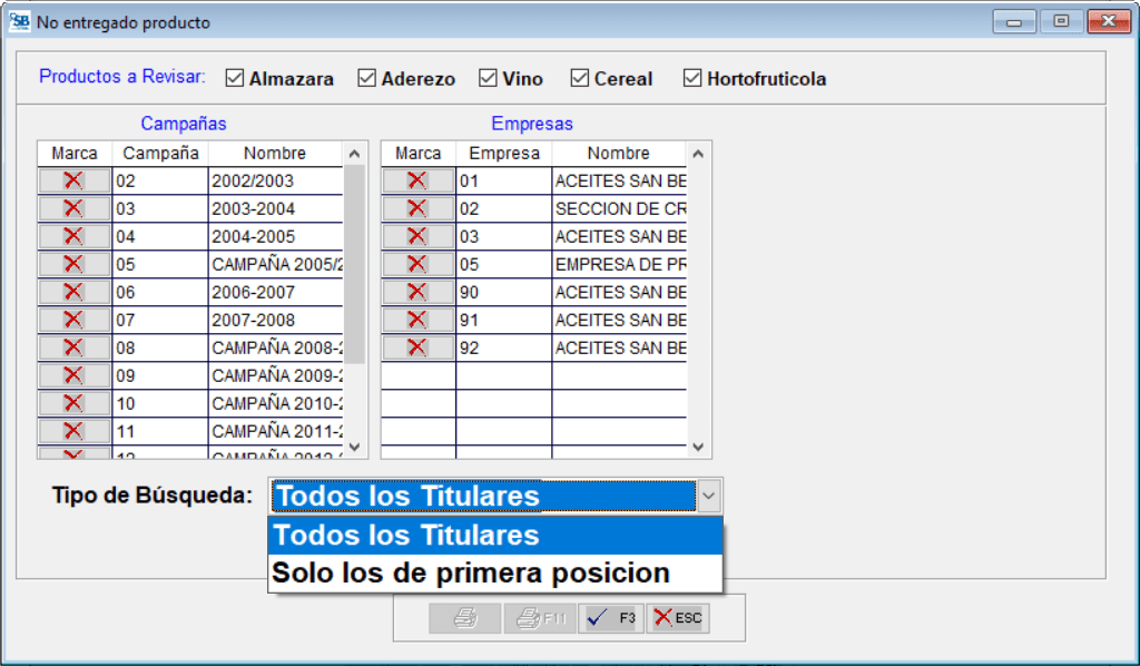 Pantalla "No entregado producto"