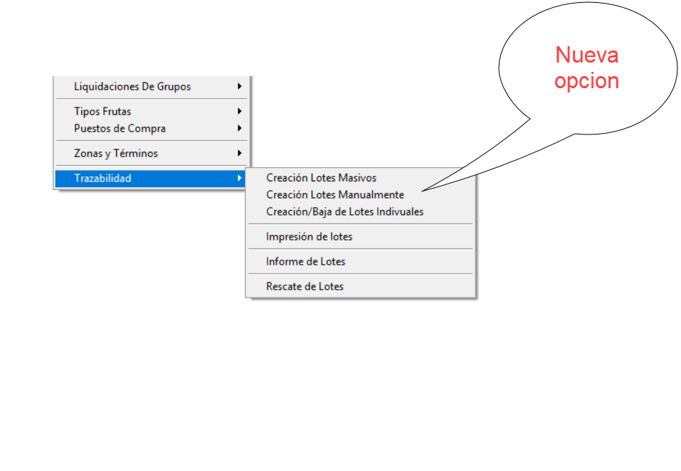 Ruta Creación Manual de Lotes