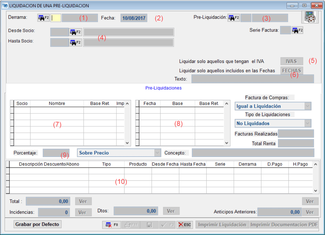 Liquidación de una Preliquidación