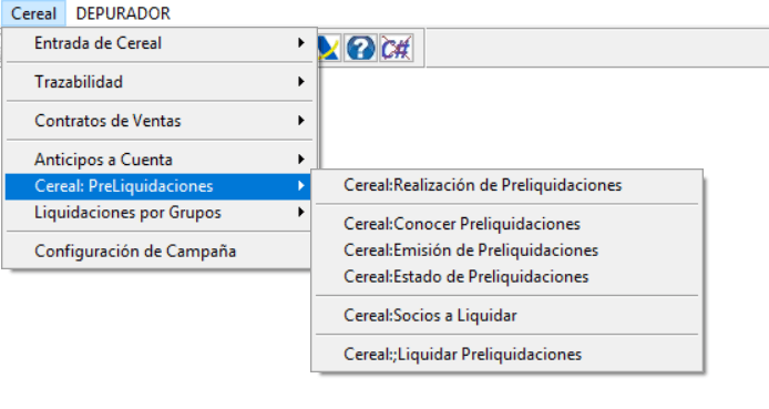 Ruta "Preliquidaciones"