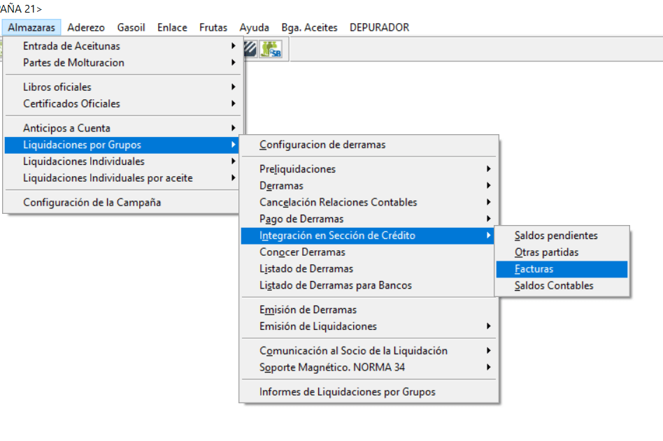 Ruta Integración Facturas