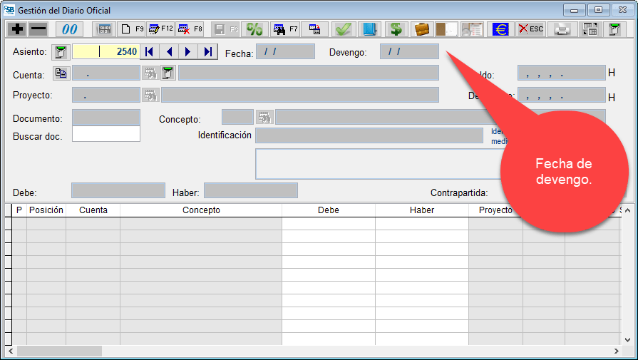 Devengo en Diario Oficial