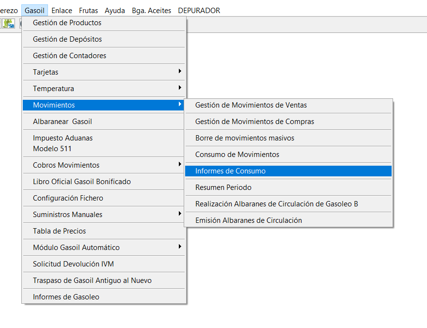 Ruta Informes de Consumo