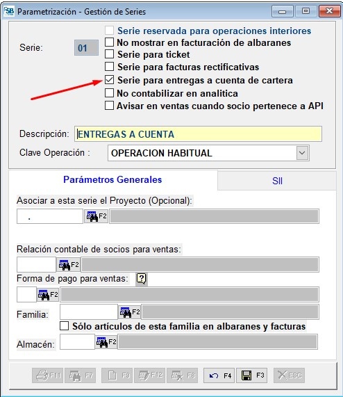 Serie para Entregas a Cuenta