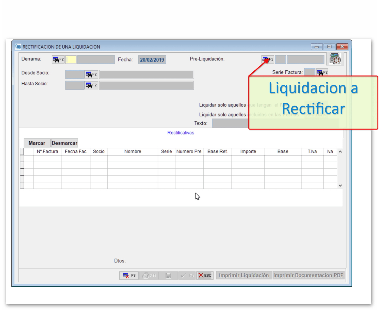Rectificación de una liquidación Rectificación de una liquidación