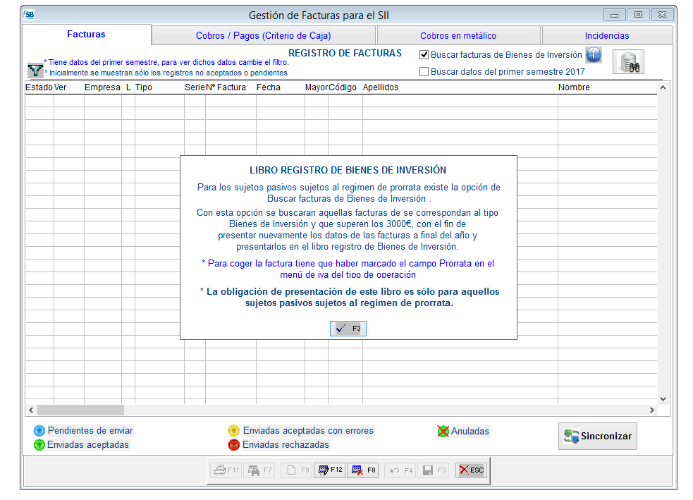 Gestión Facturas para el SII