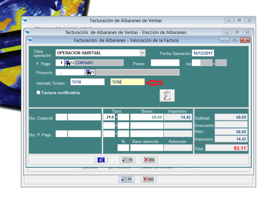 Valoración de la Factura