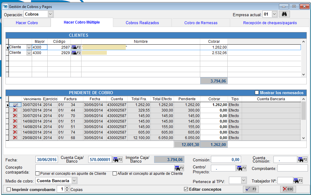Gestión Cobros/Pagos