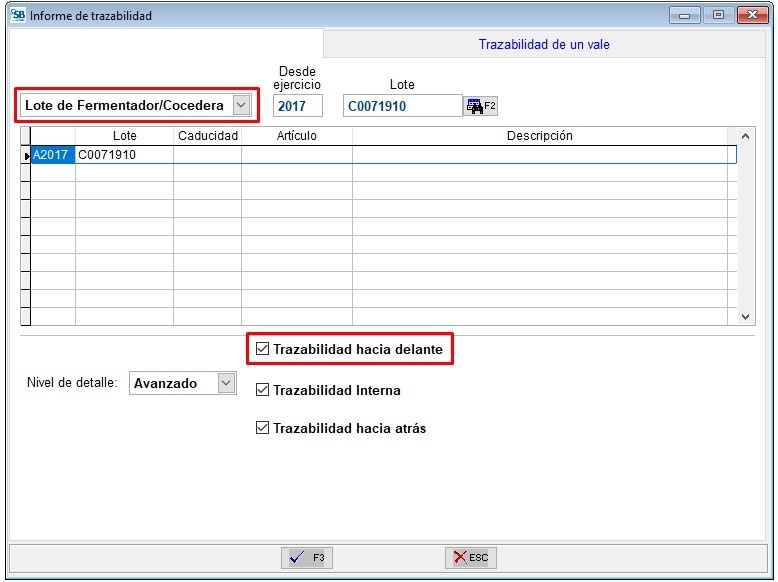 Trazabilidad de Lotes de Fermentadores/Cocederas