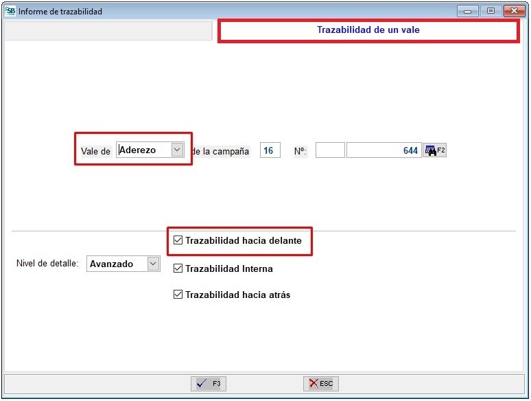 Informe Trazabilidad de un vale
