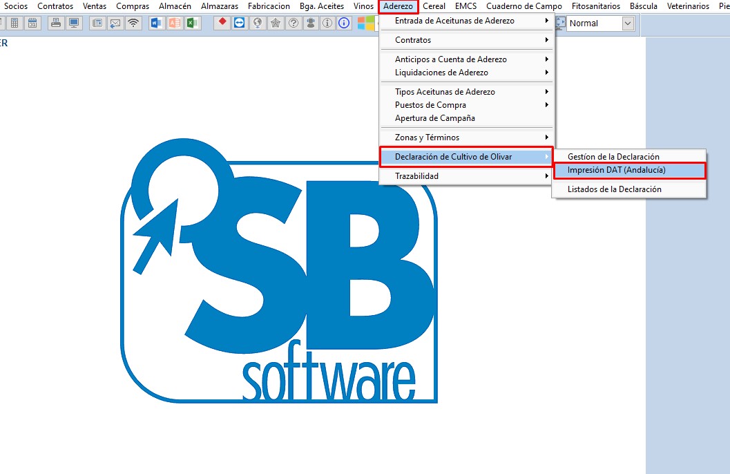Opción para la impresión del DAT