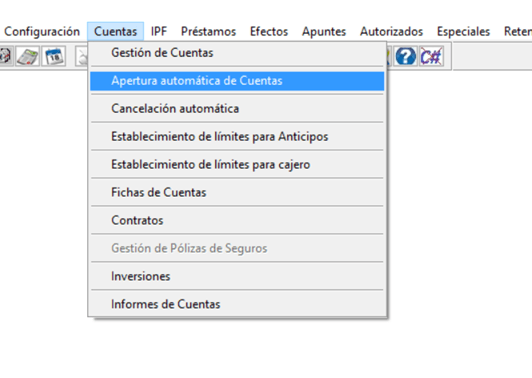 Ruta Apertura automática de Cuentas
