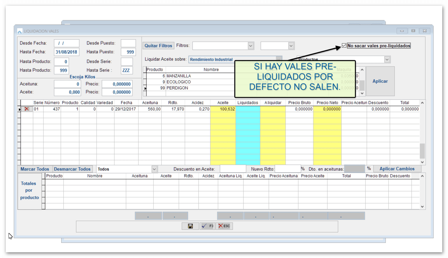 Liquidacion de vales