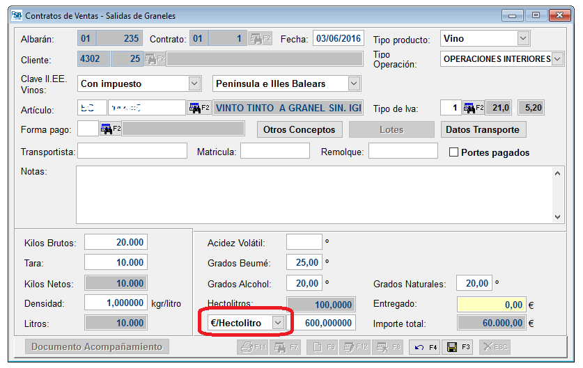 Nuevo combo precio/unidad