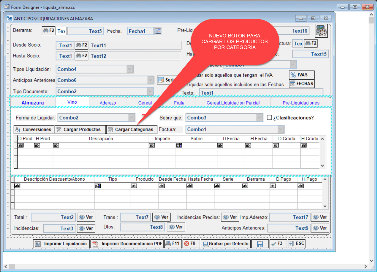 Nuevo botón "Cargar Categorías"