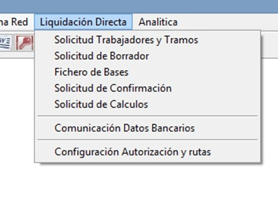 Menú Liquidación Directa