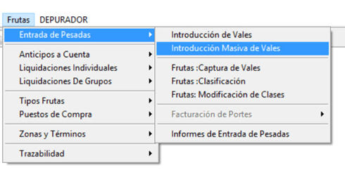 Ruta entrada masiva de fruta