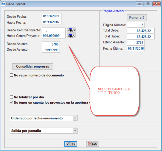 Nuevos filtros en Diario Español