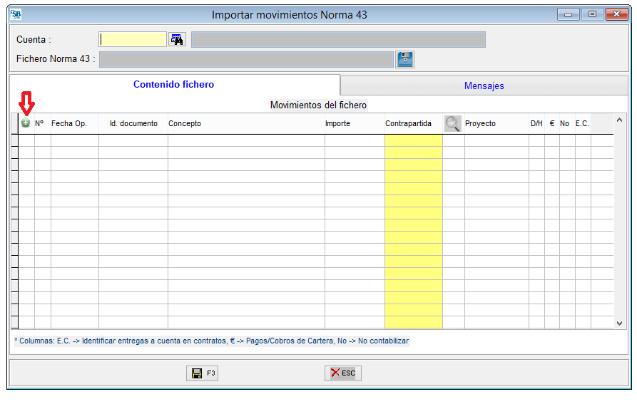 Importar movimientos Norma 43