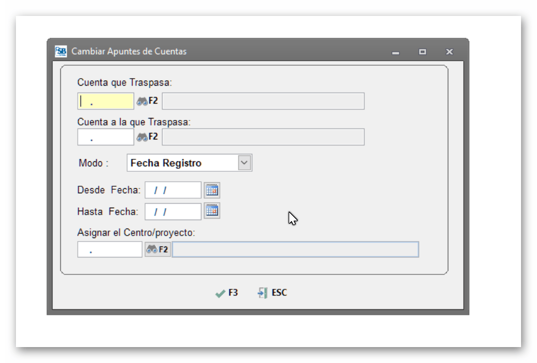 Cambiar Apuntes de Cuentas