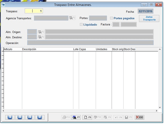 Traspaso entre Almacenes