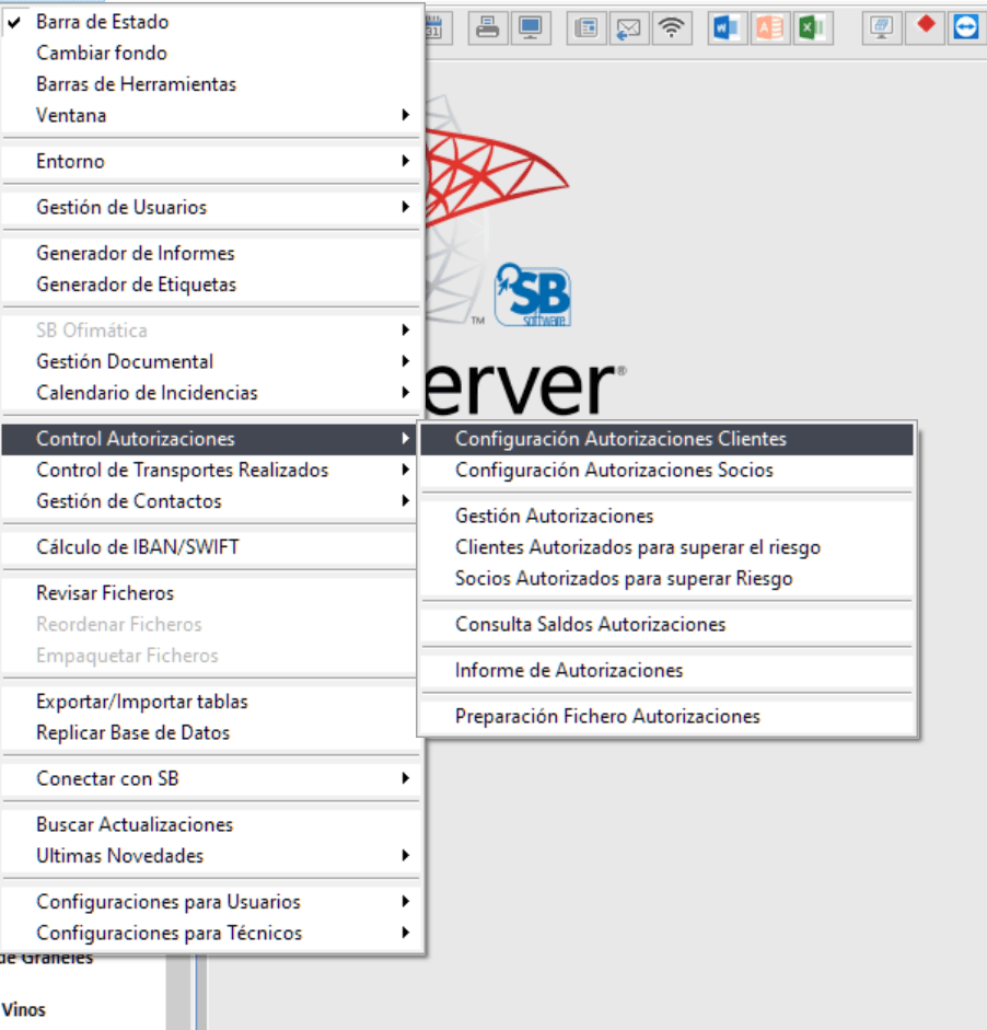 Configuración Autorizaciones Clientes