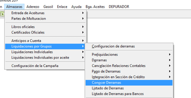 ruta parámetros derrama