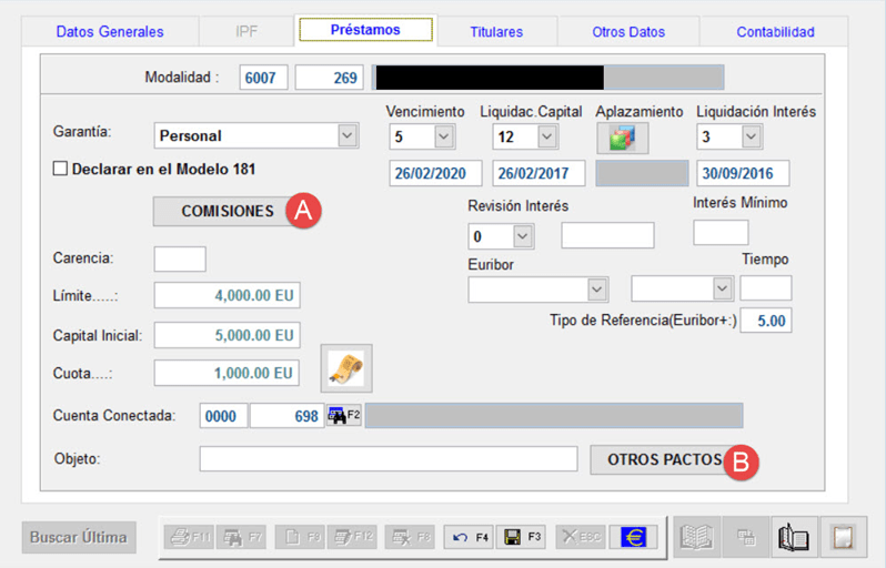 Pestaña Préstamos Pestaña Préstamos
