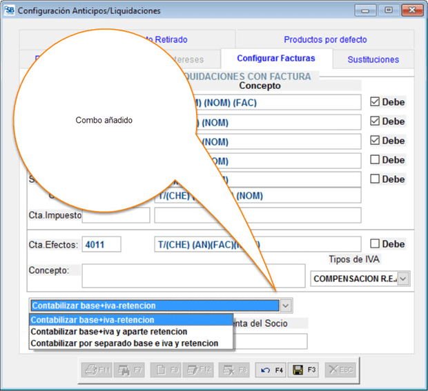 Añadido combo de opciones de contabilización Añadido combo de opciones de contabilización