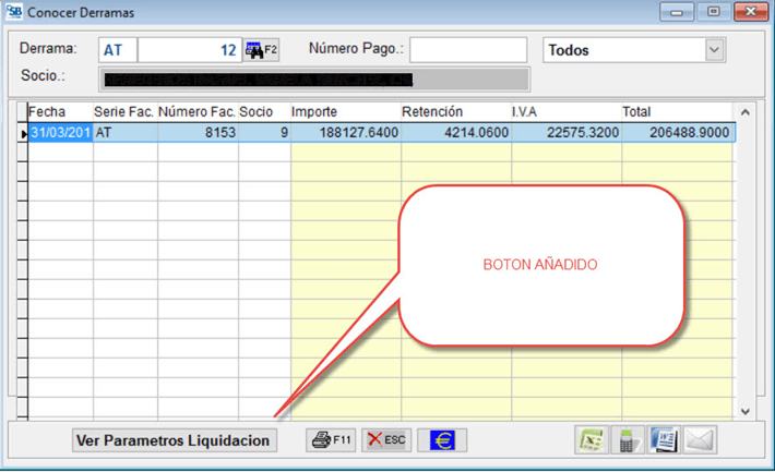 Ver parámetros liquidación