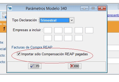 Importar sólo facturas REAP pagadas