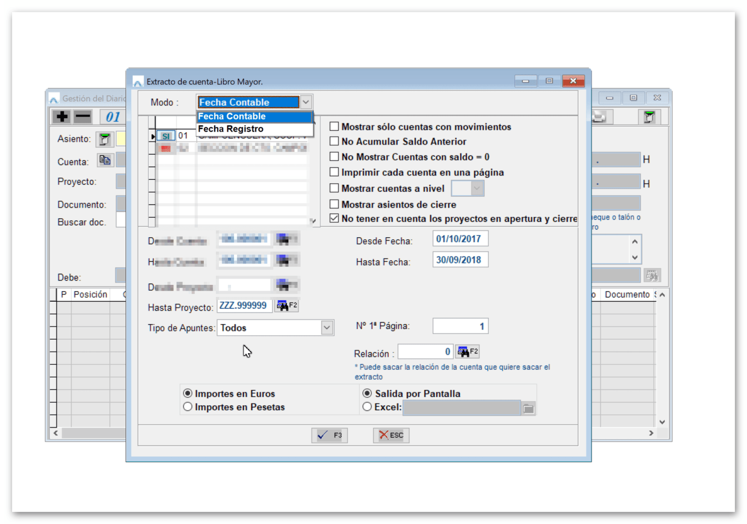 Opción Fecha Contable en Extractos de Cuenta
