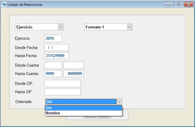Listado de Retenciones