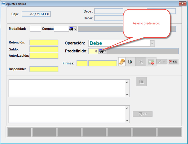 Ventana Apuntes Diarios