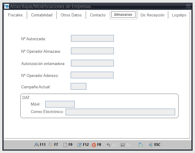 Datos email y movil para el DAT