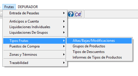 Ruta Tipos Frutas