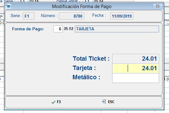 Modificación Forma de Pago