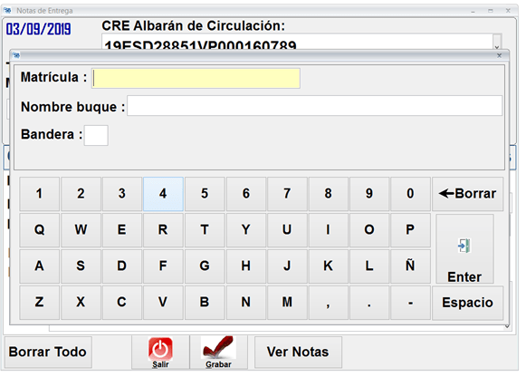 Ventana introducción texto