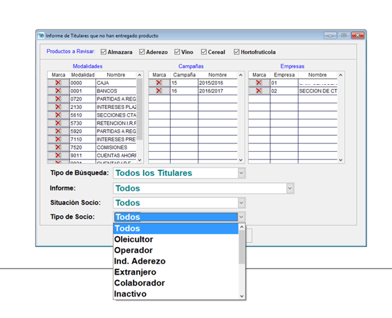Informe Titulares que no han entregado producto