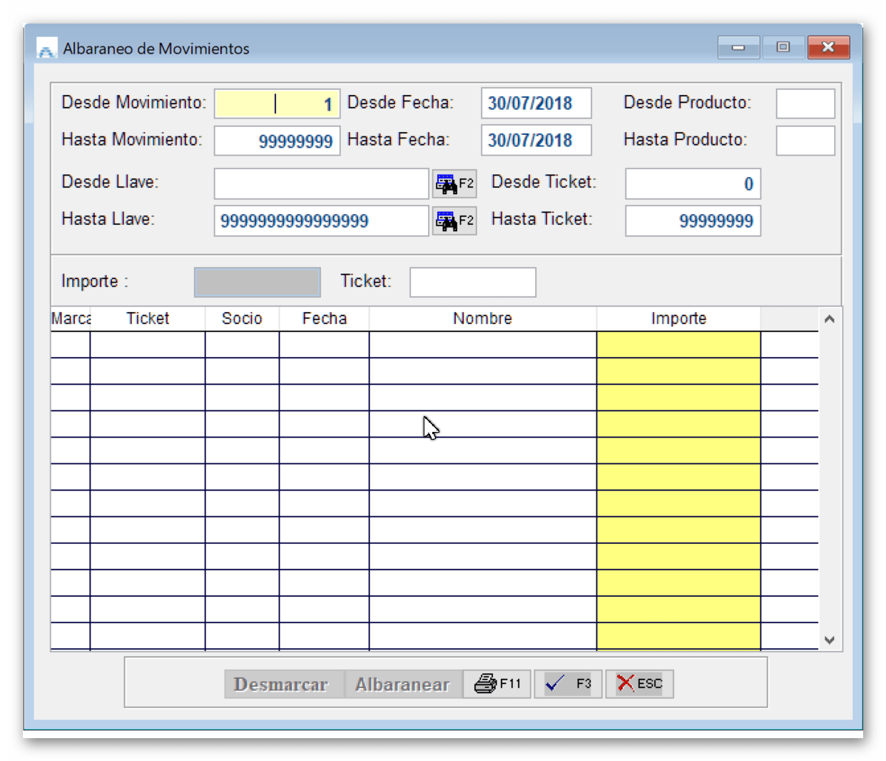 Albaraneo Movimientos