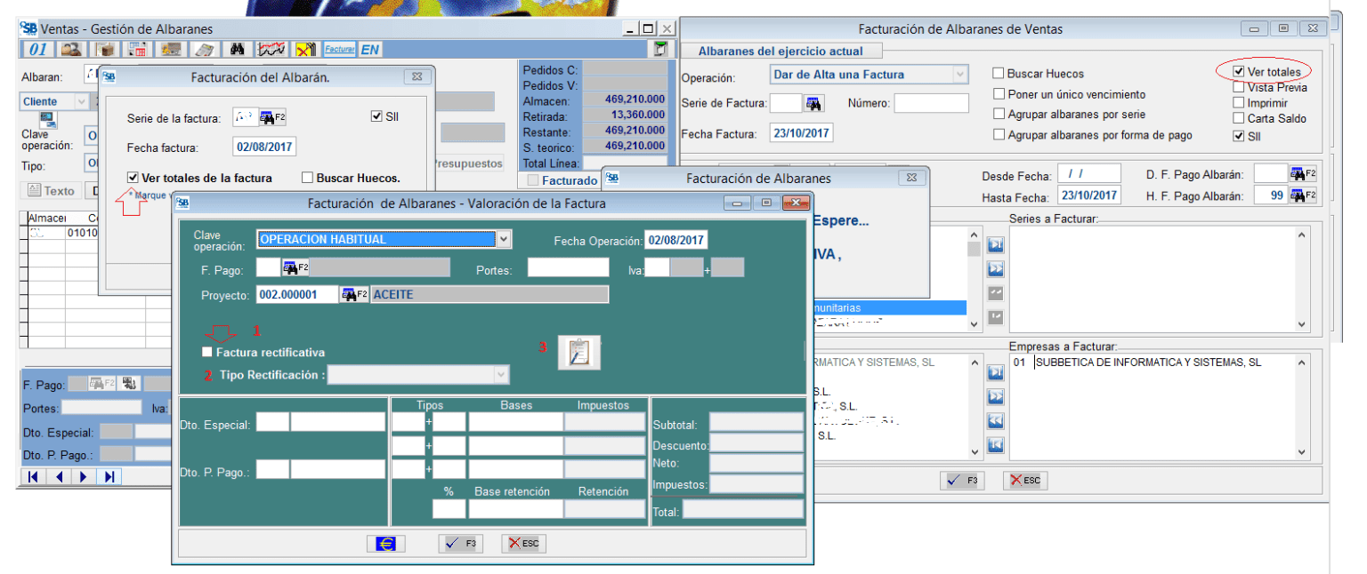 Facturación albaranes