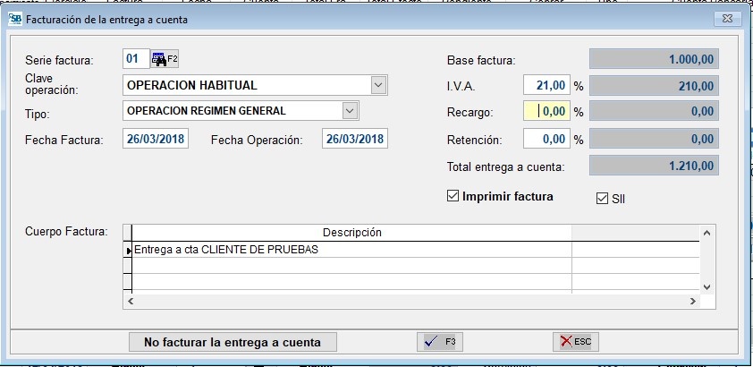 Configuración Anticipos