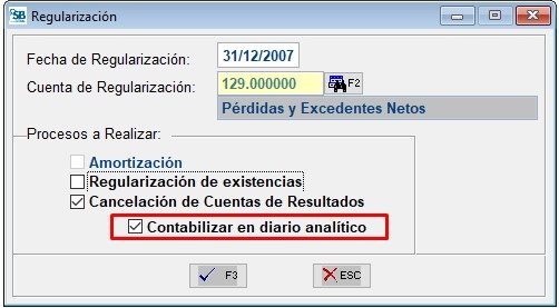 Contabilizar en diario analítico