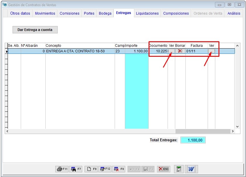 Facturación entrega a cuenta