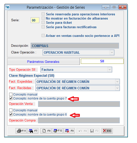 Opcion nombre cuenta contable