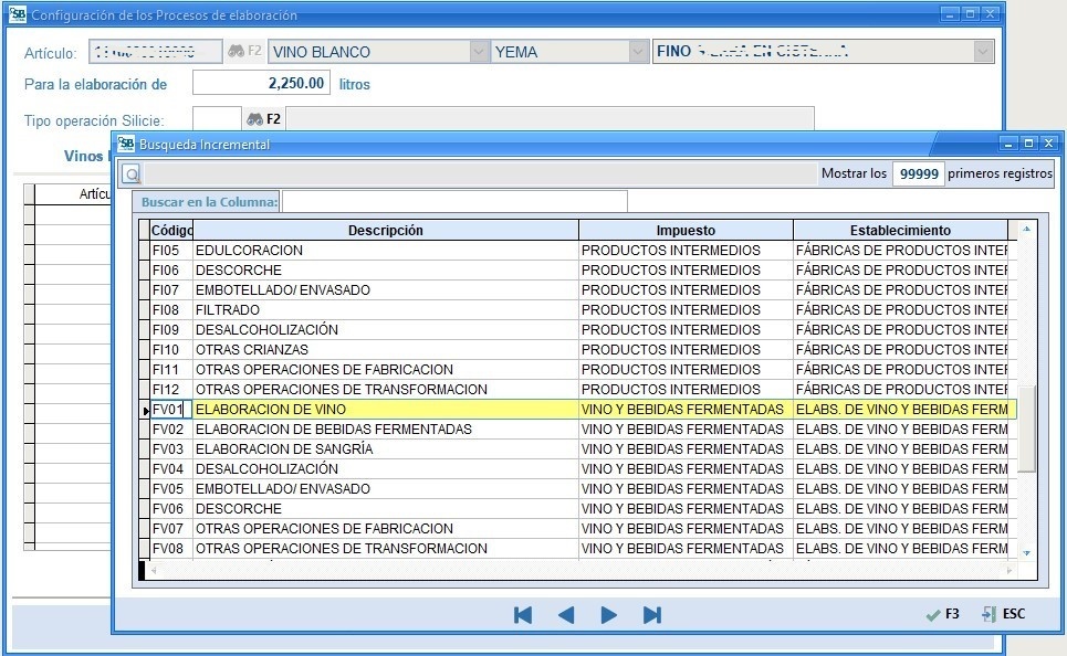 Tipo operación Silicie&nbsp;