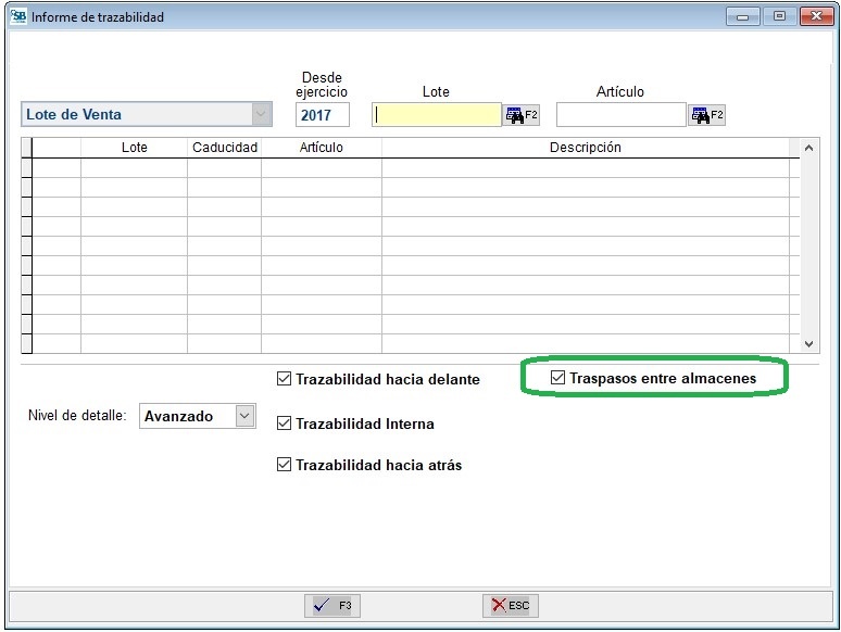 Traspasos entre almacenes